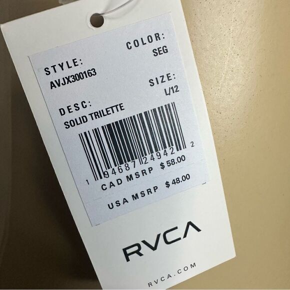 NWT RVCA SOLID lime green MULTI-WAY TRILETTE BIKINI TOP large - Picture 5 of 5